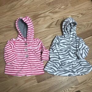 Carter’s Fleece Sweatshirt Bundle 6 months Pink Gray Pink Girls Baby